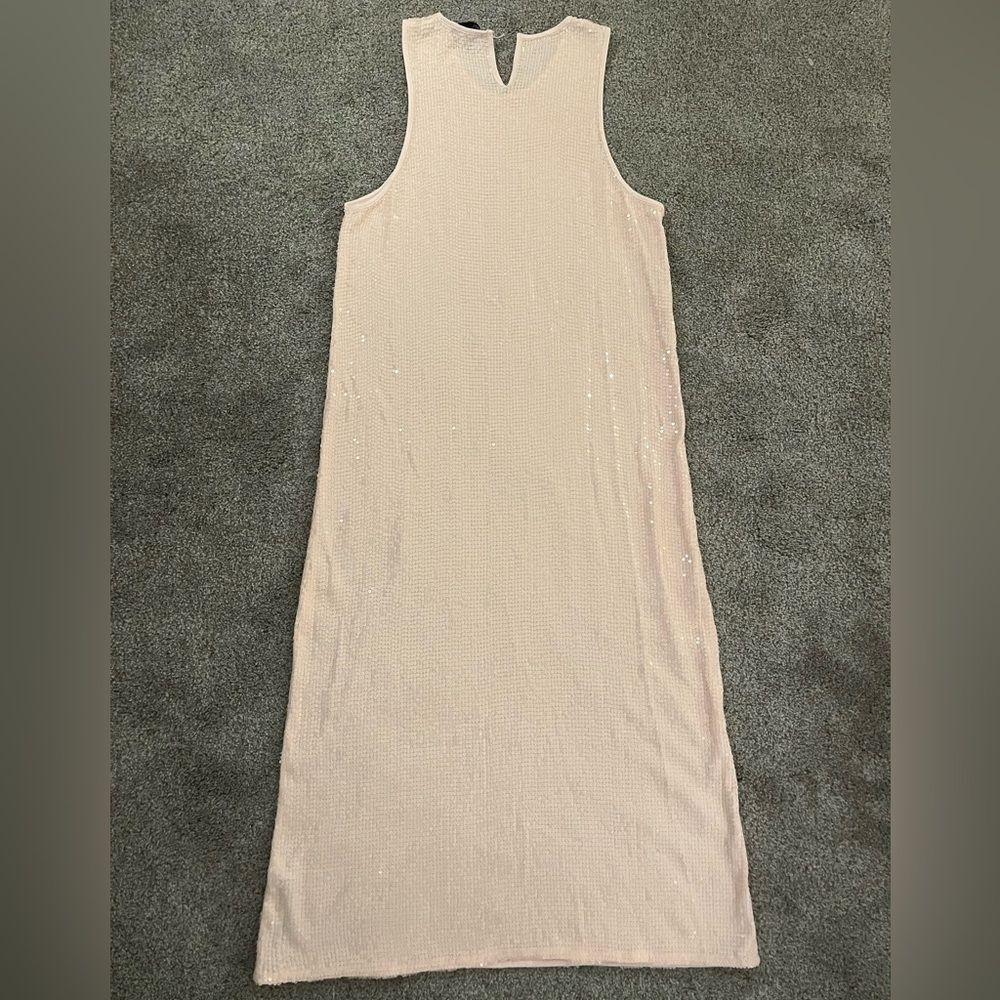 ZARA Pink Sequin Midi Dress - Picture 5 of 13